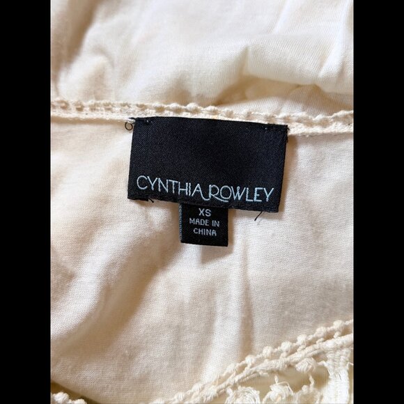 Cynthia Rowley Lace Tank Top XS Womens Ivory Sleeveless Shirt - Picture 5 of 6